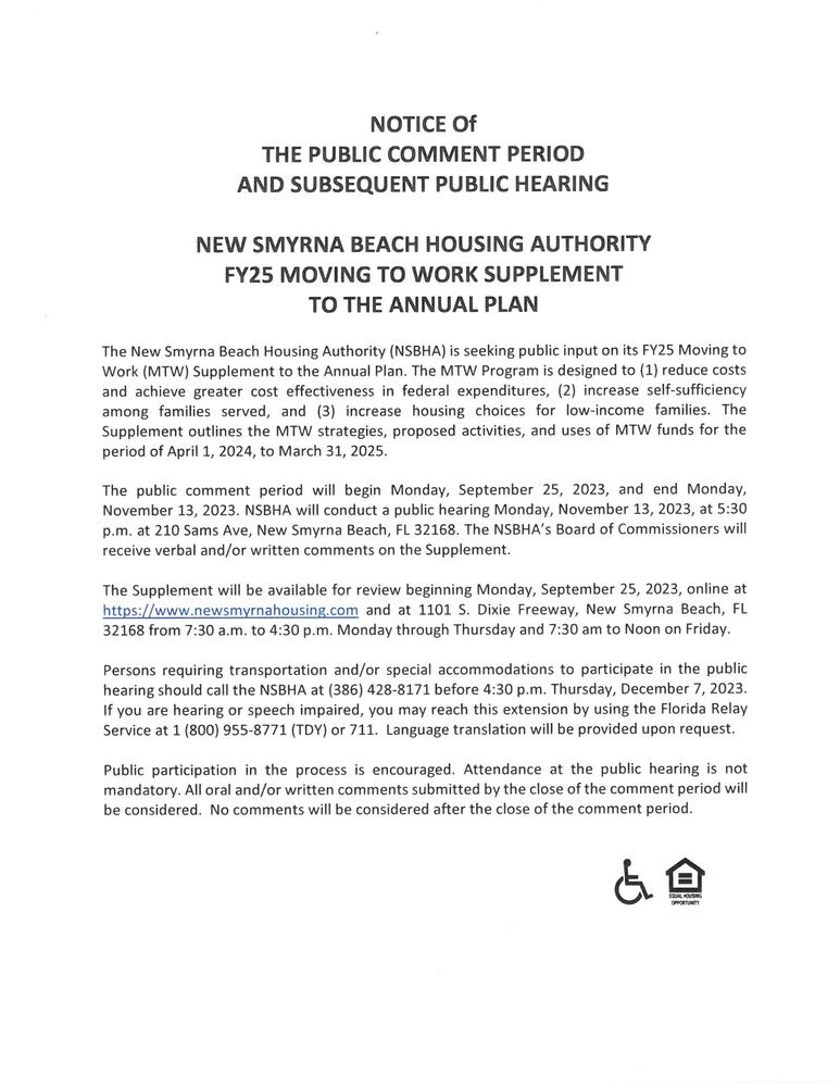 Notice of the Public Comment Period and Subsequent Public Hearing. All above text included.